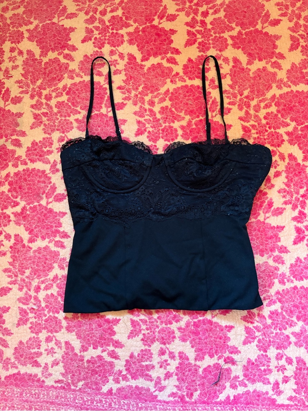 Cami NYC Black Lace-Trim Corset Bustier